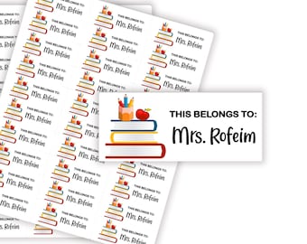 This Belongs to Teacher Stickers, Teacher Book Labels ,Teacher Supplies Labels, Teacher Gifts, Personalized Name Labels, Classroom Decor