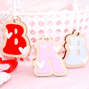 Étiquettes initiales coeur Saint Valentin, panier Saint Valentin, Saint Valentin pour enfants, étiquette nominative personnalisée, coeur Saint Valentin, étiquette cadeau, idée Galentines