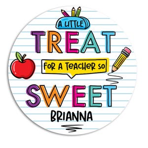 Back to School Stickers, Great School Year from Student, Sweet Treat for a Sweet Teacher, First Day of School Label, Classroom School Favors