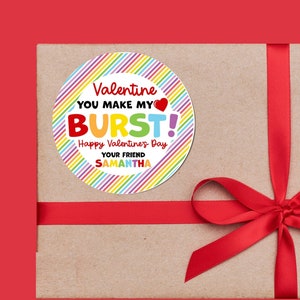 You Make My Heart Burst Valentines Day Stickers Personalized Valentine