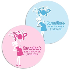 Ready To Pop Popcorn Stickers for Baby Shower, Thank You Stickers Baby Shower Favors, About To Pop Party, Round Sticker Favor
