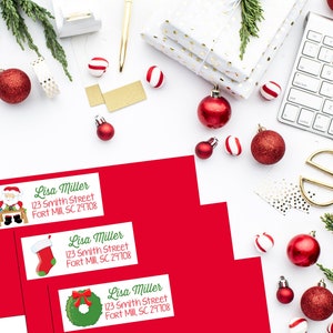 Christmas Return Address Labels | Holiday Return Address Labels (Set of 27) | Christmas Address Labels