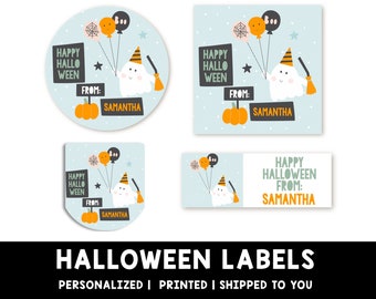 Trick or Treat Personalized Halloween Sticker |Custom Boo Halloween Stickers | Kids Halloween Favor Stickers | Halloween Stickers for School