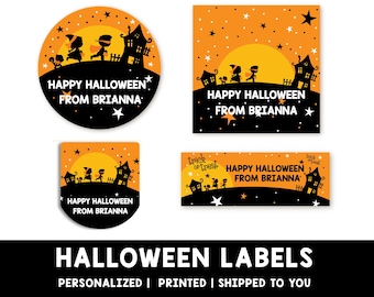 Trick or Treat Halloween Personalized Stickers, Kids Halloween Favor Labels