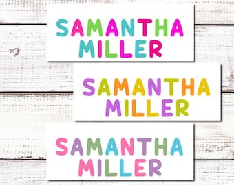 Girl Name Labels | 30 Personalized Waterproof Vinyl Stickers for Girls | Daycare, school, camp stickers | Set of 30