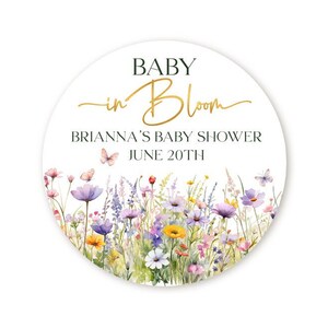 Baby In Bloom Wildflower Baby Shower Favor Stickers