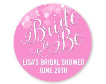 Bride To Be Bridal Shower Stickers, Thank You Stickers, Wedding Favor Sticker Labels, Personalized Party Favors