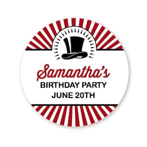 Stickers cadeaux magiques vintage, étiquettes joyeux anniversaire, étiquettes cadeaux personnalisées, stickers ronds personnalisés