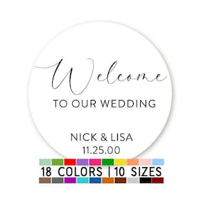 Wedding Welcome Bag Stickers, Names and Date Wedding Favor Labels, Welcome Bag for Hotel Guests Stickers