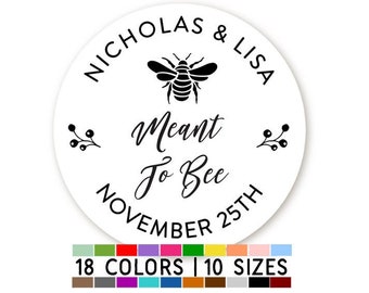 Meant To Bee Honey Personalized Bridal Shower Sticker, Bridal Shower Favor, Favor Wedding Sticker, Engagement Sticker