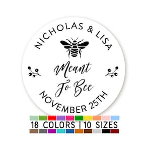 Meant To Bee Honey Personalized Bridal Shower Sticker, Bridal Shower Favor, Favor Wedding Sticker, Engagement Sticker