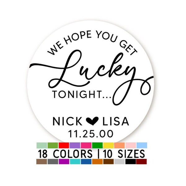 We Hope You Get Lucky Tonight Lotto Stickers, Wedding Lotto Ticket Favors, Bridal Lottery Favors, Wedding Favors, Lotto Ticket Favors