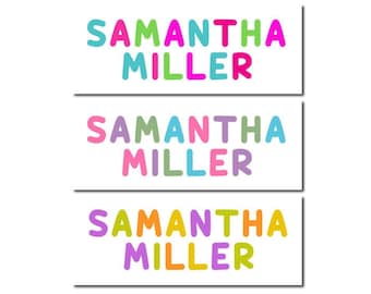 Girl Name Labels, Name Tag Stickers, Waterproof Labels for Kids Daycare, Vinyl Name Stickers for Kids School Labels