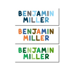 Boy Name Labels, Kid Name Labels, Name Tag Stickers, Waterproof Labels for Kids Daycare, Vinyl Name Stickers for Kids School Labels