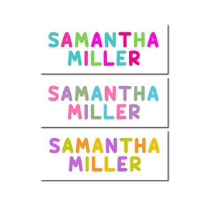 Girl Name Labels, Name Tag Stickers, Waterproof Labels for Kids Daycare, Vinyl Name Stickers for Kids School Labels