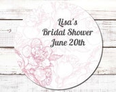 Elegant Flowers - Personalized Round Bridal Shower / Wedding Sticker Labels - Il_170x135