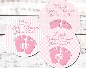 2 or 2.5 round Personalized Chevron Baby Shower Labels Choose any color Mason Jar Stickers 1.5 Shower Favor Labels