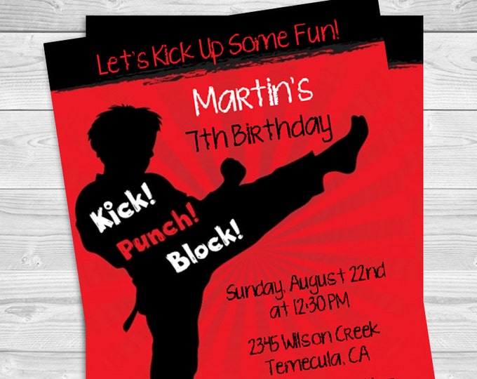 Karate Printable Birthday Party Invitation - Etsy