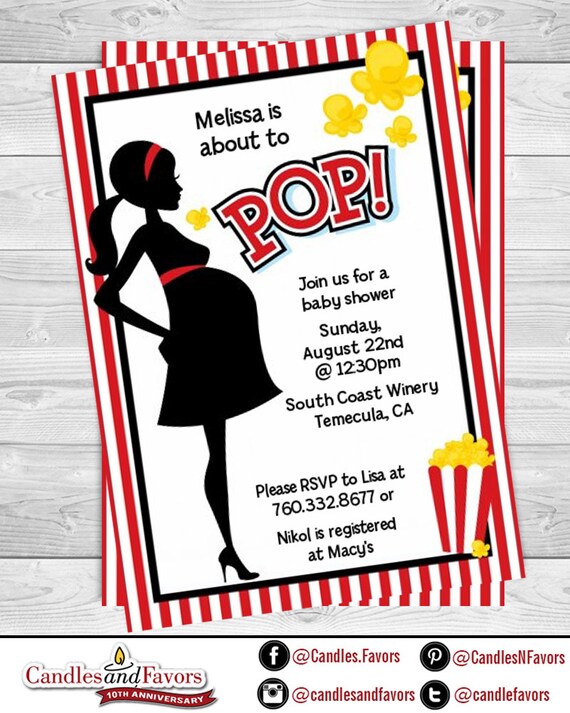 Ready To Pop Red Baby Shower Invitation Professionally Etsy