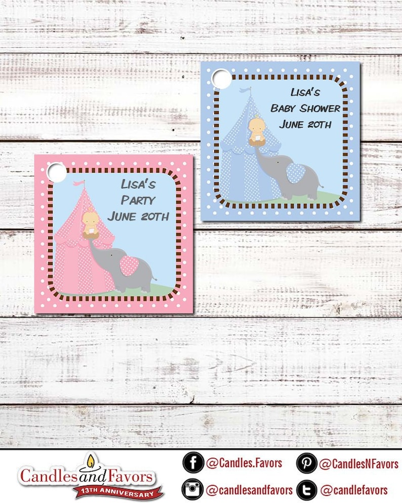 Our Little Peanut Baby Shower Custom Favor Tags Set of 20 Personalized Printed Party Favor Gift Tags image 1