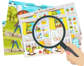 Hidden Object Baby Shower Game | Spot the Difference, 20 Cards