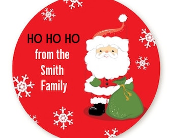 Santa Claus - Personalized Round Christmas Sticker Labels -