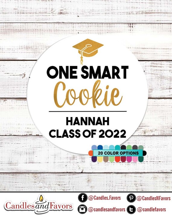 One Smart Cookie Class of 2023 Graduation Stickers - Personalized Round Graduation Party Sticker Labels - Il_570xn