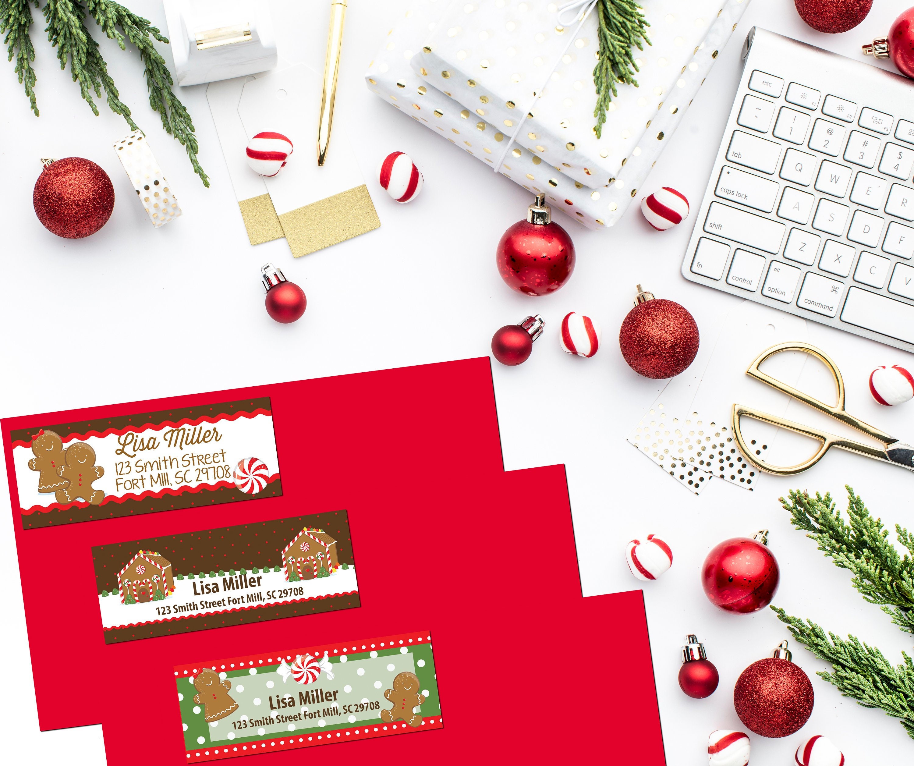 Make christmas return address labels