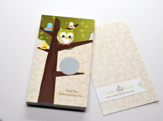 Owl - Look Whooo's Having A Baby - Baby Shower Scratch Off Game Pack of 20 Cards Il_570xn