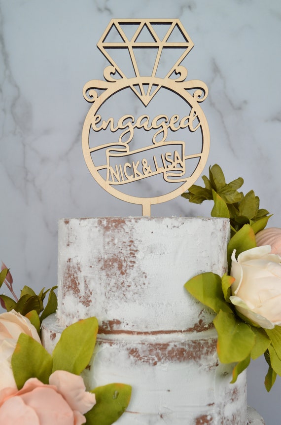 Engagement Ring Cake Toppers Bridal Shower Cake Decoration We're
