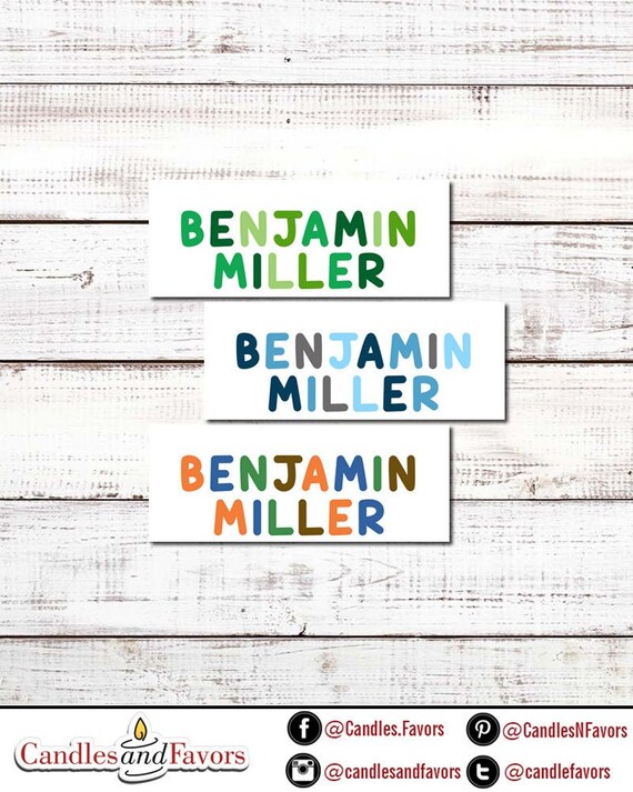 Boy Name Labels | 30 Personalized Waterproof Vinyl Stickers for Boys | Daycare, school, camp stickers | Set of 30 Il_570xn