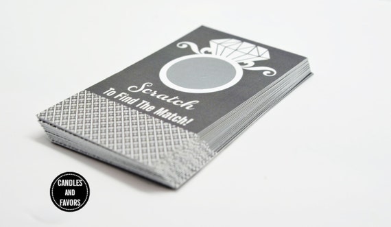 20 Stylish Dark Grey Scratch Off Cards - Bridal Shower Game - Bachelorette Party Games Il_570xn