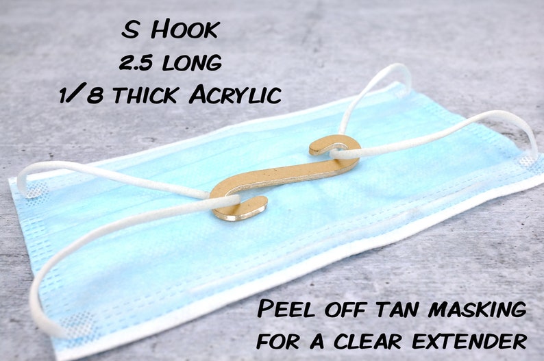 20 Acrylic S Hooks Acrylic Mask Hooks S hooks for Masks Etsy