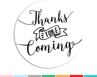 Thank You for Coming Stickers, Party Favors, Baby Shower, Wedding, Bridal, Birthday Labels