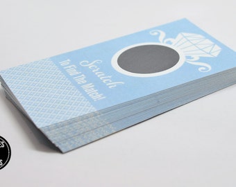 20 Light Blue Scratch Off Cards - Bridal Shower Game - Bachelorette Party Games