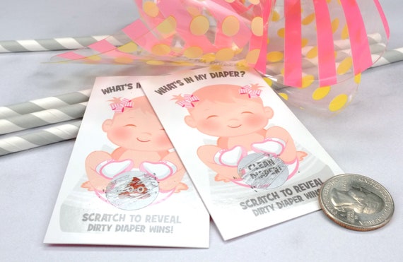 What's In My Diaper® Baby Shower Scratch Off Game | 24 Baby Shower Scratch Off Tickets | Diaper Baby Shower Scratcher | It's A Girl Game Il_570xn