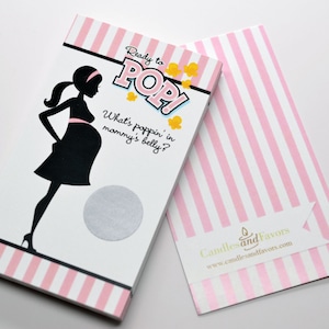 Rose prêt à éclater - Jeu à gratter pour baby shower - Jeu de baby shower à rayures roses prêt à éclater - Lot de 20 cartes