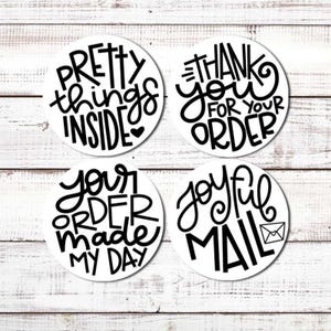 Thank You For Shopping Small Stickers - Business Packaging Labels