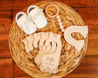 Wildflowers Wood Closet Dividers, Nursery Closet Clothes Organizer, Wood Clothes Divider, Baby Wardrobe Dividers for New Mom, Mom to be Gift