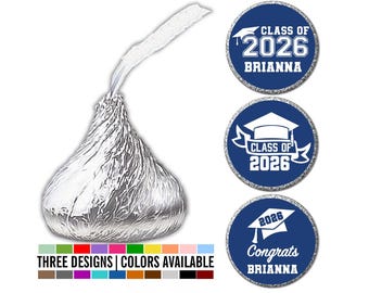 Class of 2026 Graduation Stickers for Chocolate Candy, Personalized Graduation Party Favors, Graduate Envelope Seals