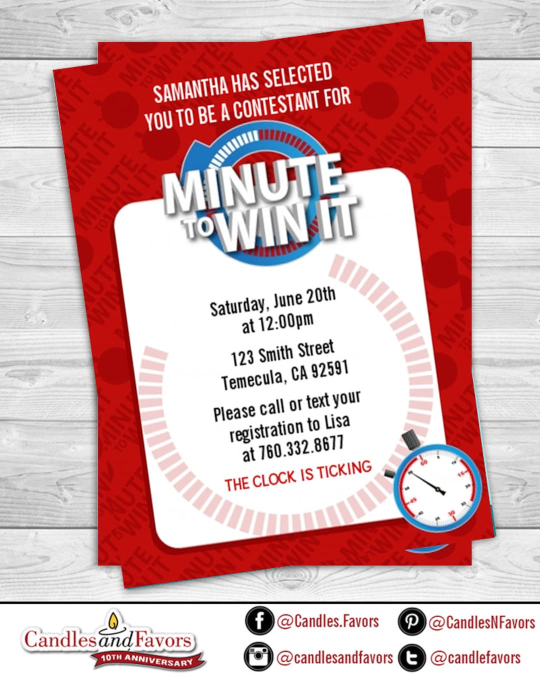 Minute to Win It Birthday Party Invitation DIY Printable PDF - Etsy minute-to-win-it-birthday-party-invitation-diy-printable-pdf-etsy