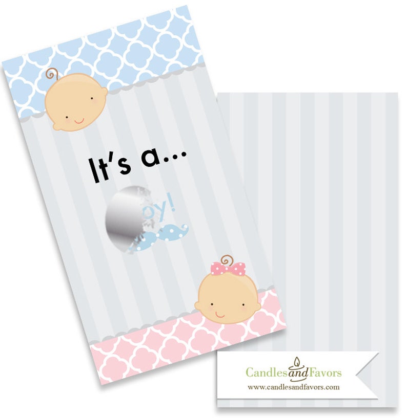 Gender reveal party It's A Boy Baby Shower Scratch Off Game Pack Gender announcement Pack of 20 Cards image 1