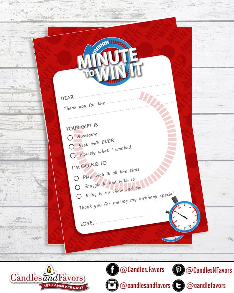 Minute To Win It Birthday Party Invitation DIY printable PDF image 2