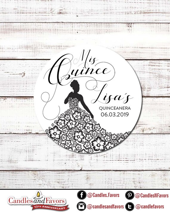 Quinceanera Party - Personalized Round Birthday Party Sticker Labels - Sweet 15 Stickers - Il_570xn