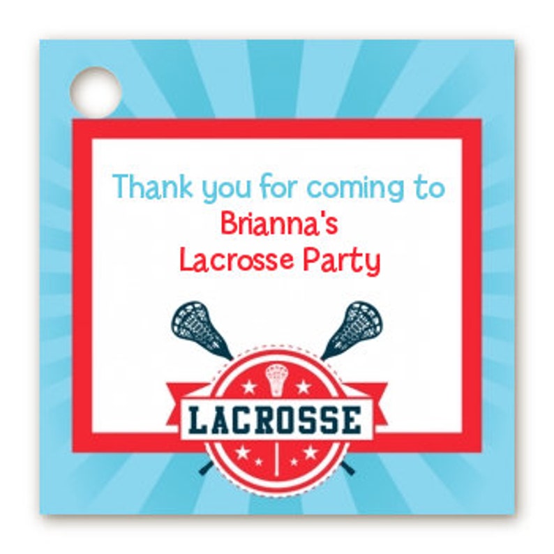 Lacrosse Birthday Party Personalized Hershey Kiss Stickers Party Chocolate Favor Labels 108 stickers per sheet image 4