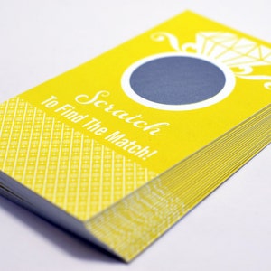 20 cartes à gratter jaunes - Jeu de douche nuptiale - Jeux EVJF