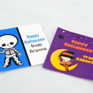 Haunted House Personalized Square Halloween Card Stock Favor Tags Available image 2