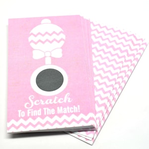 20 cartes à gratter roses - Jeu de baby shower - Jeux de société pour baby shower