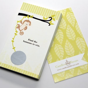 Monkey Neutral - Jeu de grattage pour baby shower, lot de 20 cartes