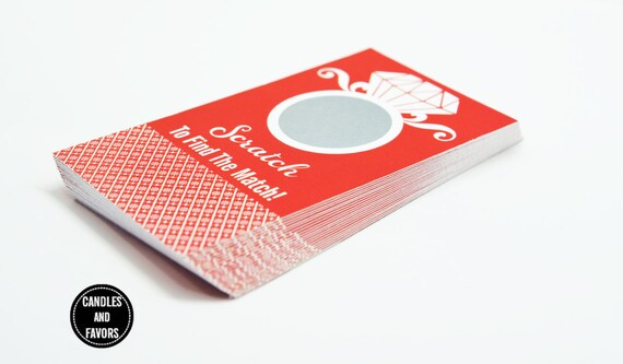 20 Stylish Red Scratch Off Cards - Bridal Shower Game - Bachelorette Party Games Il_570xn
